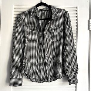 Zara houndstooth blouse